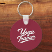 Yoga Trainer Script Typografie Fitness Cadeau Ontw Sleutelhanger (Voorkant)
