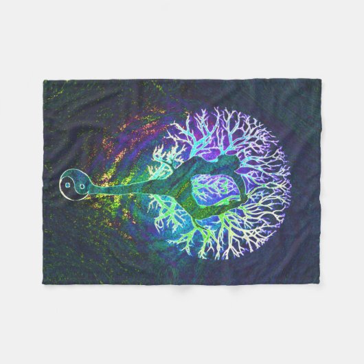 Yoga Tree Aura Fleece Deken (Voorkant (Horizontaal))