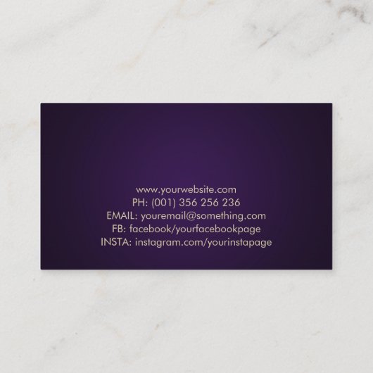 Yoga Tree Moon - Parel en Goud Visitekaartje (Achterkant)