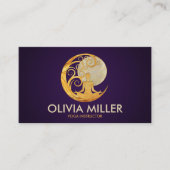 Yoga Tree Moon - Parel en Goud Visitekaartje (Voorkant)