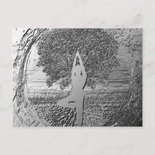 Yoga Tree of Life in Chrome Briefkaart