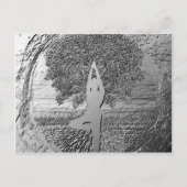 Yoga Tree of Life in Chrome Briefkaart (Voorkant)