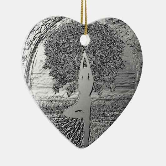 Yoga Tree of Life in Chrome Keramisch Ornament (Rechts)