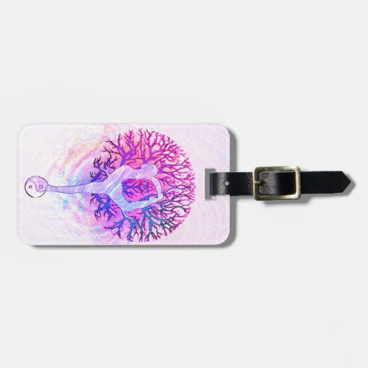 Yoga Tree Pastel Rainbow Bagagelabel (Voorkant horizontaal)