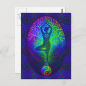 Yoga Tree Peace Rainbow Briefkaart (Voorkant / Achterkant)