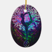 Yoga Tree Peace Rainbow Keramisch Ornament (Voorkant)