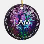 Yoga Tree Peace Rainbow Positive Affirmation Keramisch Ornament (Voorkant)