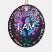 Yoga Tree Peace Rainbow Positive Affirmation Keramisch Ornament (Links)