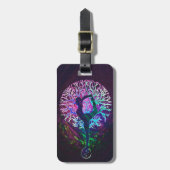 Yoga Tree Peace-regenboog Bagagelabel (Voorkant verticaal)