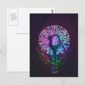 Yoga Tree Peace-regenboog Briefkaart (Voorkant / Achterkant)