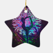Yoga Tree Peace-regenboog Keramisch Ornament (Voorkant)