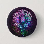 Yoga Tree Peace-regenboog Ronde Button 5,7 Cm (Voorkant)