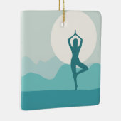 Yoga Tree Pose-kerstversiering Keramisch Ornament (Rechts)