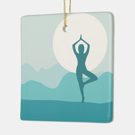 Yoga Tree Pose-kerstversiering Keramisch Ornament (Links)
