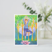 Yoga Tree Pose Lotus Flower Briefkaart (Staand voorkant)