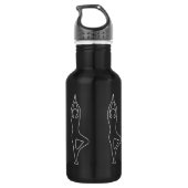 Yoga Tree Pose Outline Speciaal waterflesje Waterfles (Achterkant)