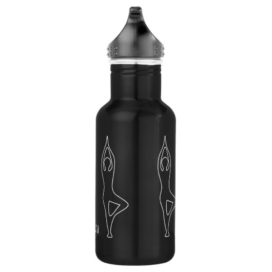 Yoga Tree Pose Outline Speciaal waterflesje Waterfles (Rechts)
