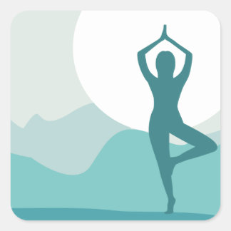 Yoga Tree Pose Vierkante Sticker