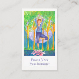 Yoga Tree Pose Volle Maan Visitekaartje