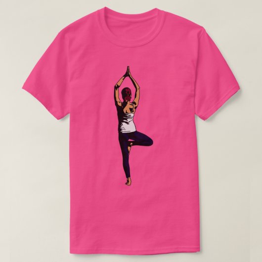 Yoga Tree Pose Vriksasana T-shirt (Design voorkant)