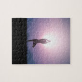 Yoga Tree Pose Vrksasana Black Paars Legpuzzel (Horizontaal)