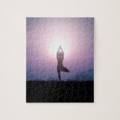 Yoga Tree Pose Vrksasana Black Paars Legpuzzel (Verticaal)
