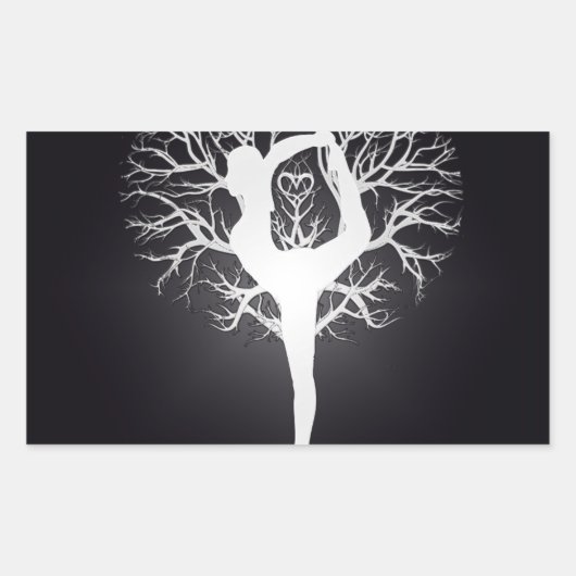 Yoga Tree Rechthoekige Sticker (Voorkant)