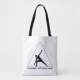 Yoga Triangle Pose Emblem Tote Bag