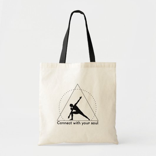 Yoga Triangle Pose Emblem Tote Bag (Voorkant)