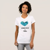 ** Yoga Turquoise Blauw Waterverf Hart T-shirt (Voorkant volledig)