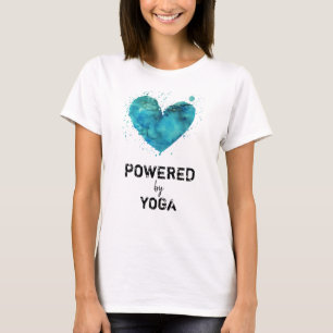 *~* Yoga Turquoise Blue Waterverf Heart T-shirt