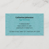 Yoga turquoise Holistic, Mandala Hand getekende Bu Visitekaartje (Achterkant)