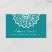 Yoga turquoise Holistic, Mandala Hand getekende Bu Visitekaartje (Voorkant)