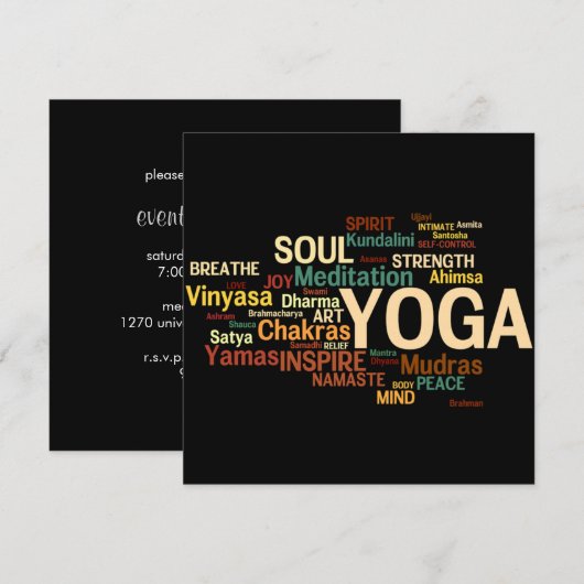 YOGA Uitnodiging (Voorkant / Achterkant)