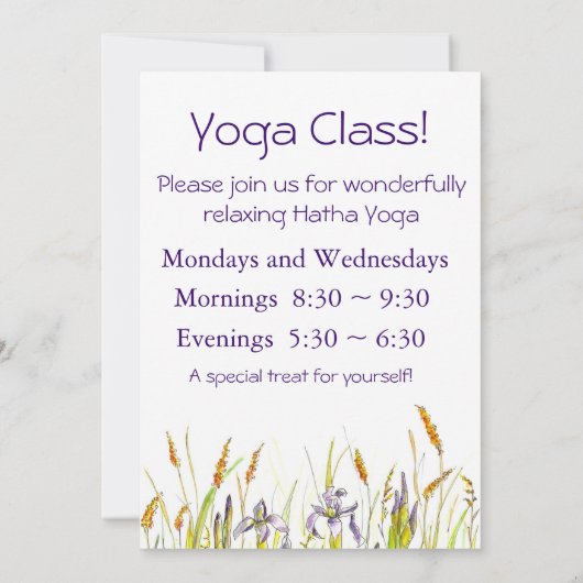 Yoga Uitnodiging Zen Meditatie Botanische Bloemen (Achterkant)