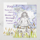 Yoga Uitnodiging Zen Meditatie Botanische Bloemen (Voorkant / Achterkant)