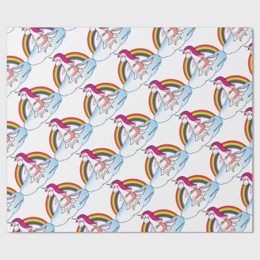 Yoga Unicorn Cadeaupapier (Vlak)