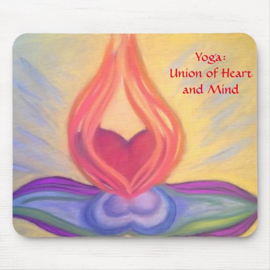 Yoga: Unie van hart en mousepad Muismat (Voorkant)