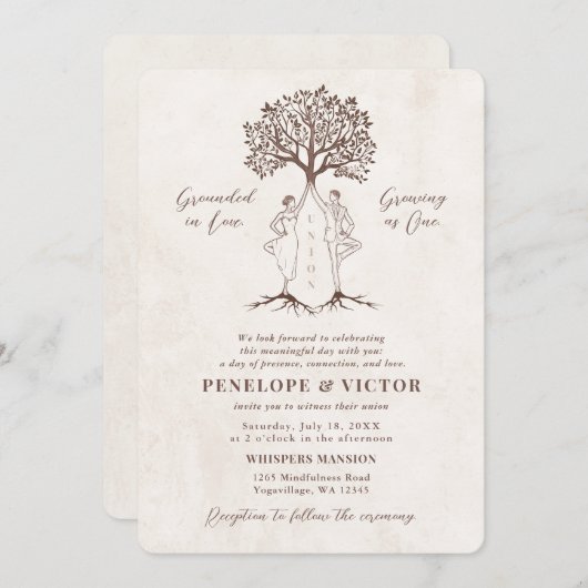 Yoga Union Koppel - Mindful Tree Pose Kaart (Voorkant / Achterkant)