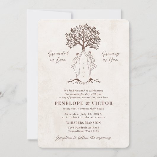 Yoga Union Koppel - Mindful Tree-stand (Vrksasana) Kaart (Voorkant)