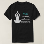 Yoga Unwind Recharge Transform Design T-shirt (Design voorkant)