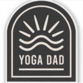 Yoga vader retro  zwart sticker (Voorkant)