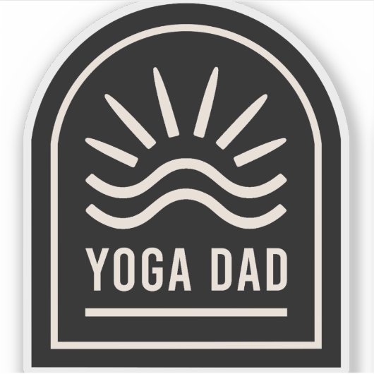 Yoga vader retro  zwart sticker (Voorkant)