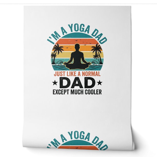 Yoga Vader Vintage Zonsondergang Grappig Vader Shi Behang (Afrollen)