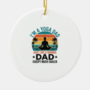 Yoga Vader Vintage Zonsondergang Grappig Vader Shi Keramisch Ornament