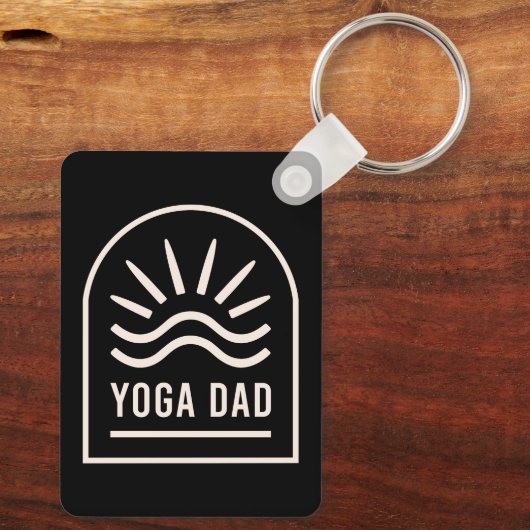 Yoga vader  zwart sleutelhanger (Achterkant)