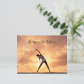 Yoga-verjaardag Briefkaart (Staand voorkant)