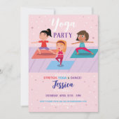 Yoga Verjaardagsfeest Meisjes Roze Stretch Tumble Kaart (Voorkant)