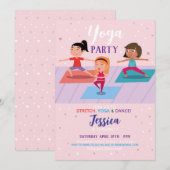 Yoga Verjaardagsfeest Meisjes Roze Stretch Tumble Kaart (Voorkant / Achterkant)