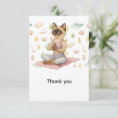 Yoga Verjaardagsfeest voor Siamese Kattenliefhebbe Bedankkaart (Staand voorkant)